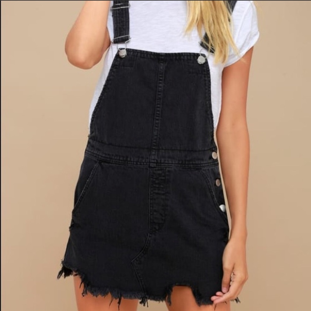 Free People Denim Overall Skirt